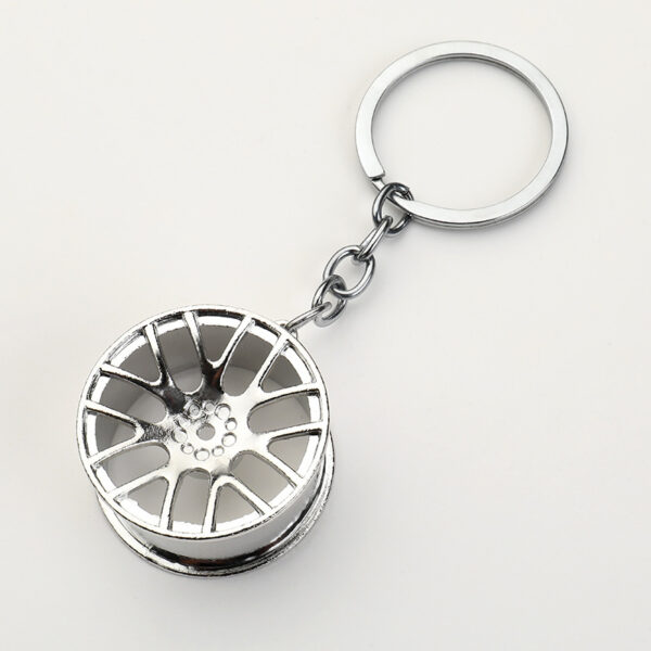 Wholesale Car modification accessories metal wheel hub keychain