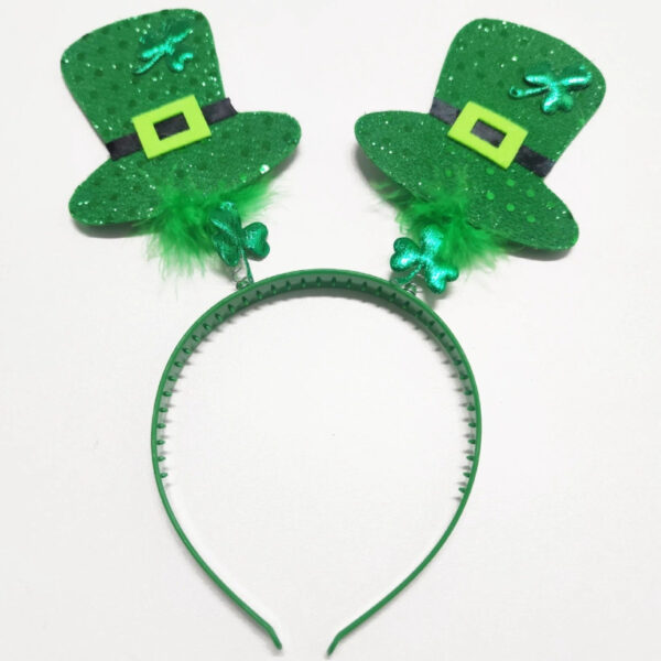 Wholesale St. Patrick's Day Green Clover Hat Headband