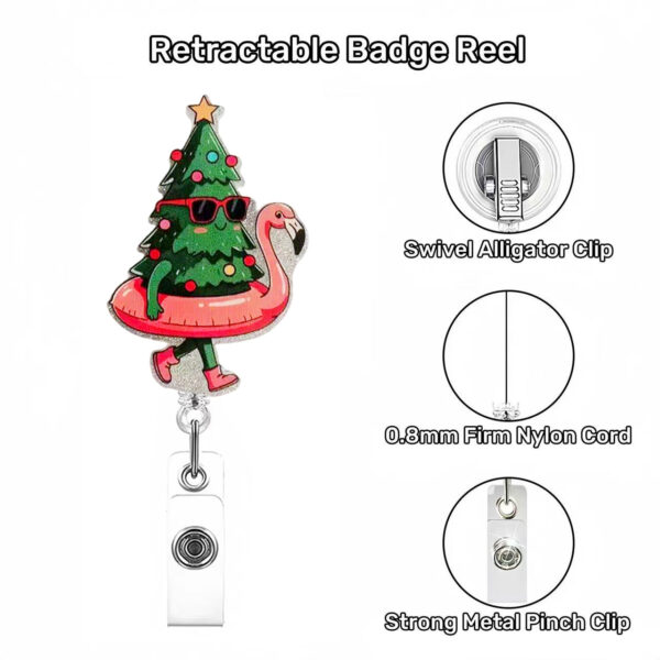 Wholesale Cross-border hot-selling acrylic Christmas office staff name tag retractable badge ID holder easy-pull buckle. (In stock, dropshipping available)