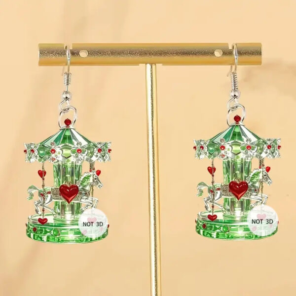Wholesale Crystal Carousel Valentine's Day Acrylic Earrings