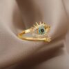 Wholesale Demon Eye Blue Eye Diamond-Studded Open Ring