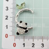 Wholesale Double-Sided Diamond-Encrusted Panda Bamboo Spacer Beads Loose Crystal Beads