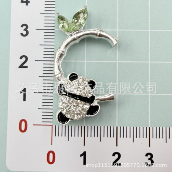 Wholesale Double-Sided Diamond-Encrusted Panda Bamboo Spacer Beads Loose Crystal Beads