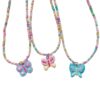 Wholesale Colorful Beaded Butterfly Necklace Collar Chain