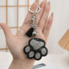 Wholesale Creative Cartoon Bear Paw Rhinestone Keychain