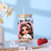 Wholesale Cartoon Cute Sweet Cool Girl Theme 16oz Cup UV DTF Wraps