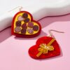 Wholesale Love Gift Box Cute Asymmetric Acrylic Earrings