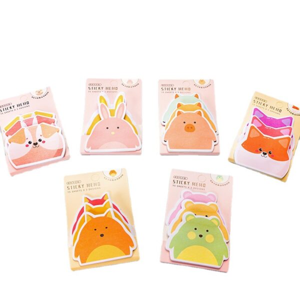 Wholesale Cute Cartoon Sticky Notes 3 Books Animal Stacking Set