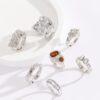 Wholesale Geometric Retro Irregular Diamond Set Ring Set