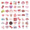 Wholesale 100pcs Love Pink Vinyl Waterproof Valentine's Day Sticker