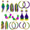 Wholesale Carnival Beads Sparkling Beads Tassel Feather Earrings