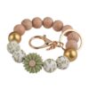 Wholesale Daisy-shaped Silicone Bead keychain