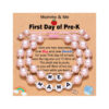 Wholesale Mammy and Me Bracelet Round English Spacer Pink Beads Adjustable Bracelet