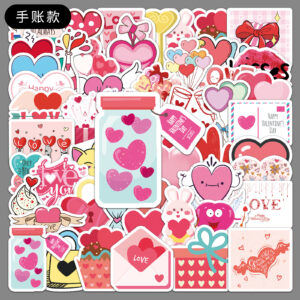 Wholesale 50pcs Valentine's Day Colorful Love Waterproof Vinyl Stickers