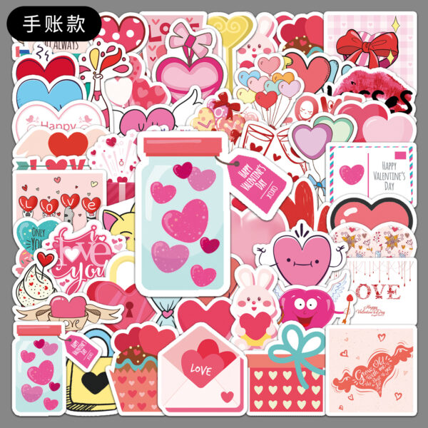 Wholesale 50pcs Valentine's Day Colorful Love Waterproof Vinyl Stickers