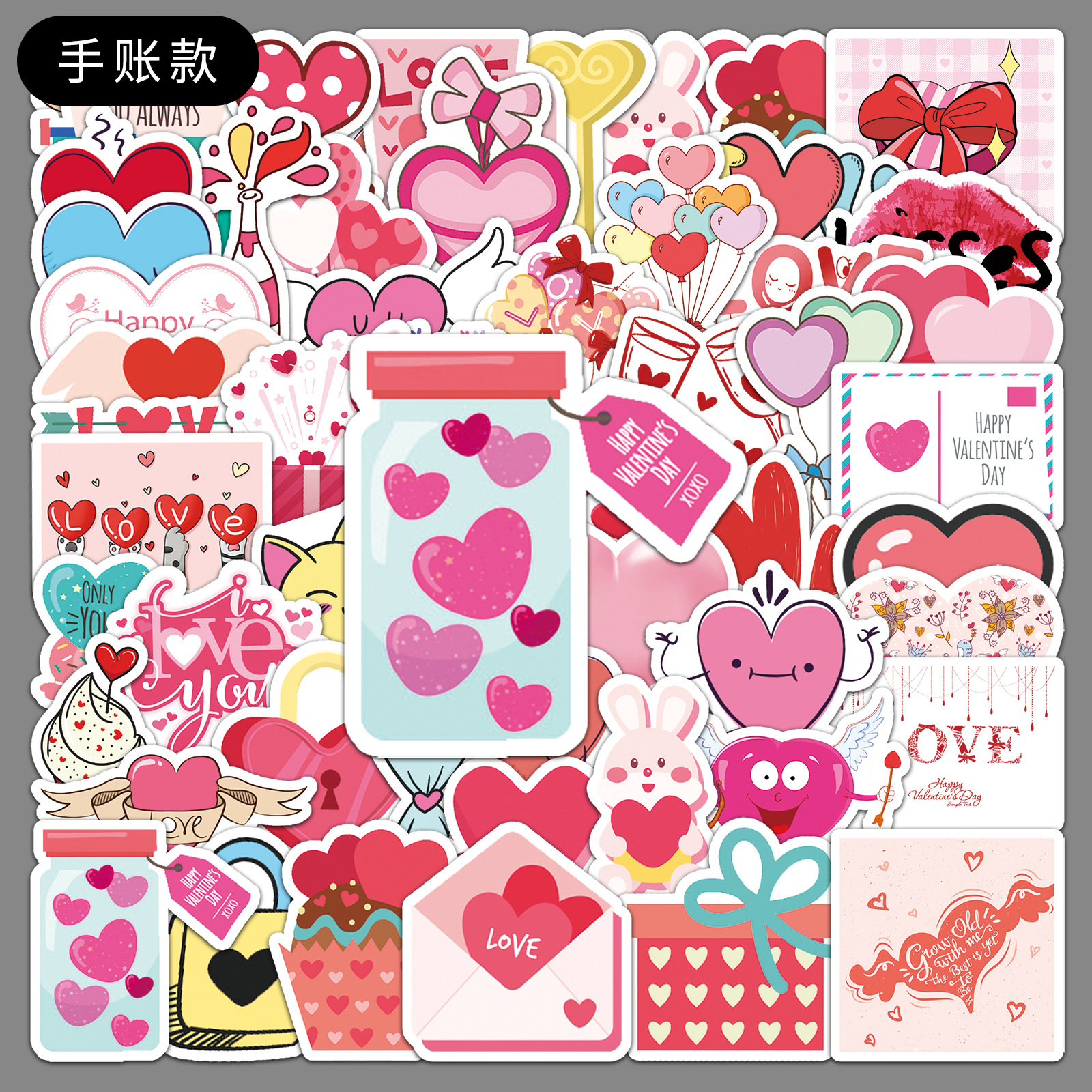 Wholesale Valentine's Day Colorful Love Waterproof Vinyl Stickers