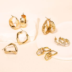 Wholesale Stainless Steel Earrings Simple Temperament ins Style Gold Plated Wheat Earrings