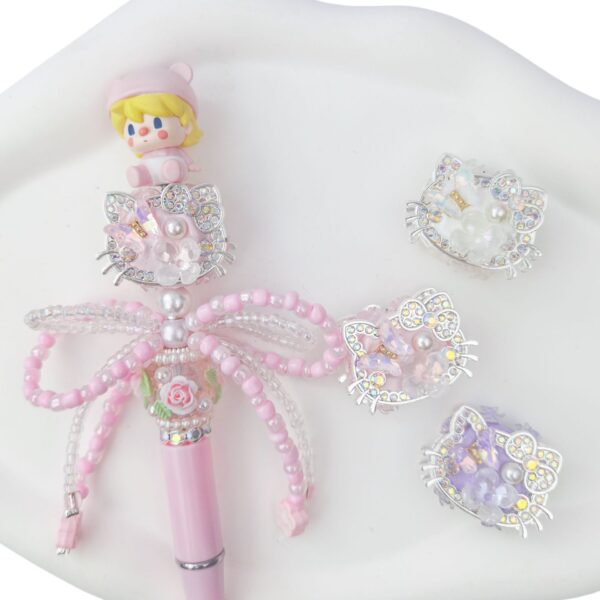 Wholesale Tide Play Heavy Work Finished Products String Pen Meng Grain Pen diy Accessories KT Heavy Industry Alloy Accessories Yunmeng Yu Bead Pen