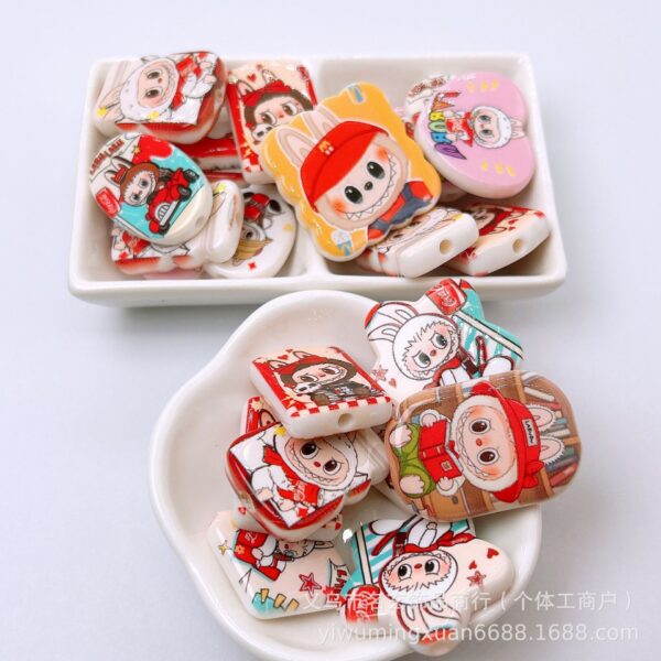 Wholesale OLY Exclusive - Printed Beads with Various Shaped Vertical Holes