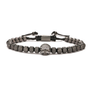 Pineapple beads 6MM18 black skull