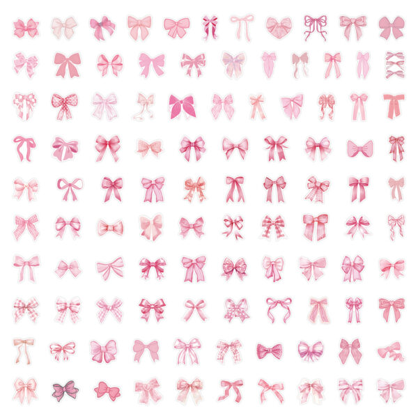 Wholesale 103 Pink Bow Cute Girlish Waterproof Vinyl Stickers