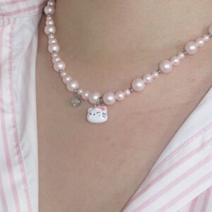 Sakura pink pearl kitty cat d1458