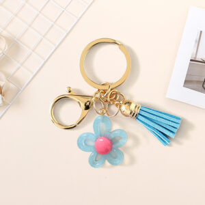 Blue sunflower keychain