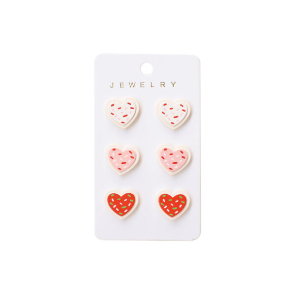 Wholesale Valentine's Day Cute Peach Heart Cookies Acrylic Earrings