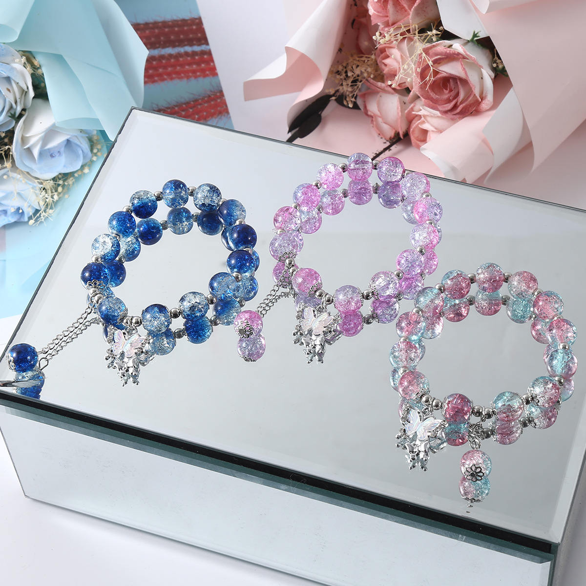 Wholesale Ser Fairy Butterfly Jade Broken Bracelet Charms Butterfly Bracelets