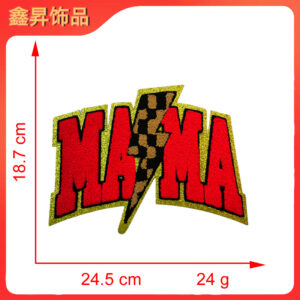 Heated hot melt glue*red*lightning letters*lightning mama*height 18.7*24.5cm