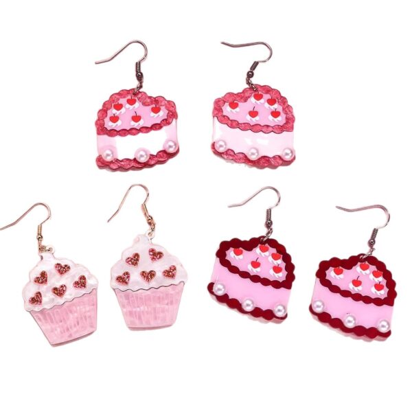 Wholesale Valentine's Day Love Irregular Geometric Splicing Acrylic Earrings