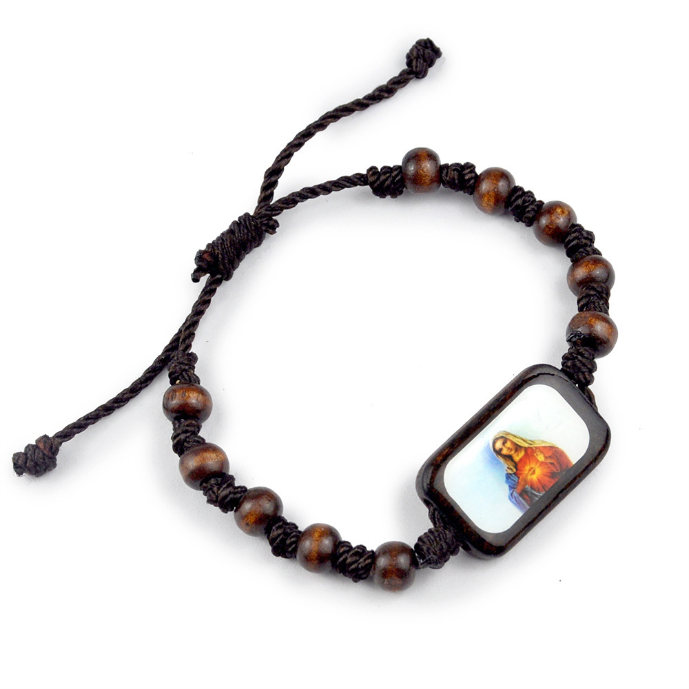 Wholesale Natural wooden oil ipping color adjustable bracelet