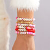 Wholesale Love Soft Ceramic Valentine's Day Pink Acrylic Letter Bracelet