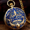 Wholesale Retro creative colorful castle background music music music music box pocket watch