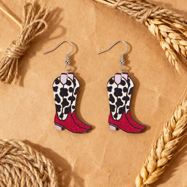 Wholesale Leopard Print Red Earrings Exaggerated Personality Earrings
