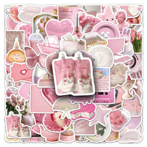 Wholesale 100 cute soft pink butterfly doodle stickers