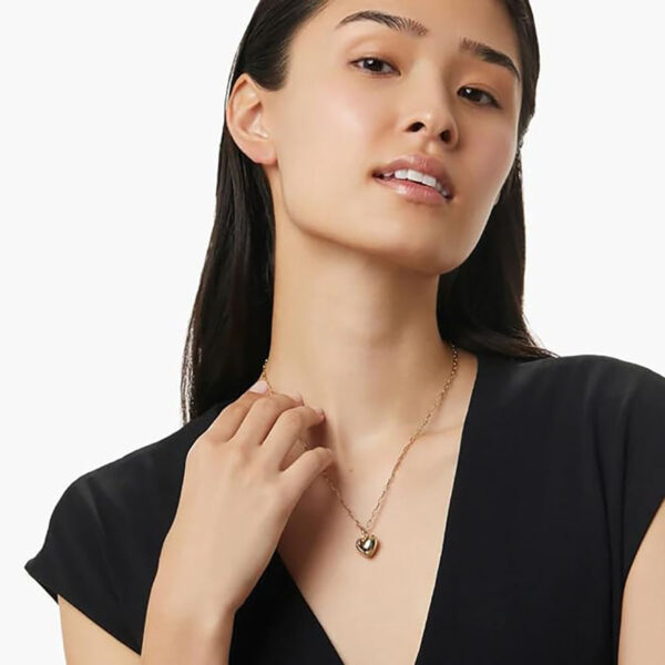 Wholesale Golden peach heart paperclip necklace