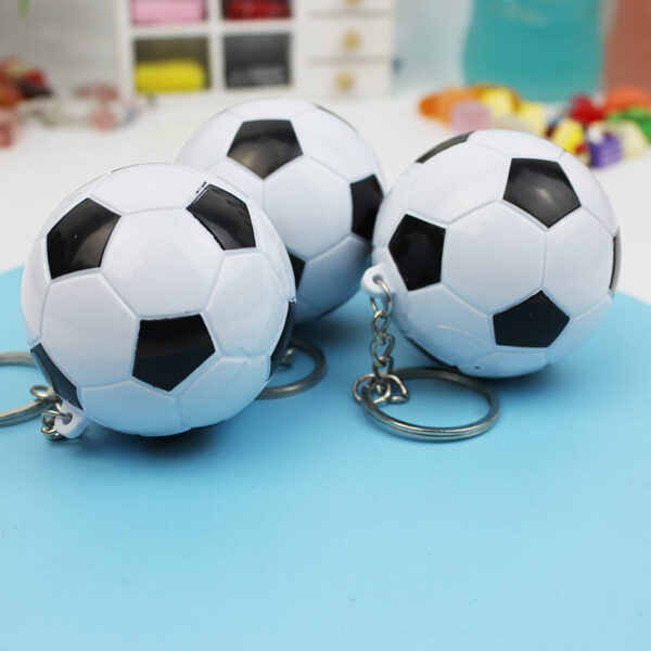Wholesale Cute football shaped mini retractable pen keychain