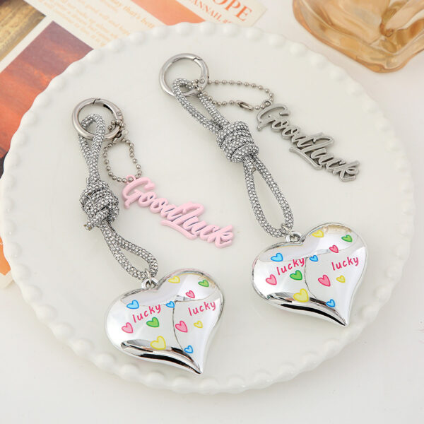 Wholesale Graffiti Love Colored Letter Silver Plated Metal Keychain