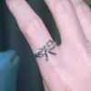 Wholesale Irregular bow hollow mini butterfly diamond ring