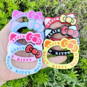 Wholesale 10pcs cartoon cat tie ring through-hole double-sided photo frame Acrylic Beads OLY Exclusive