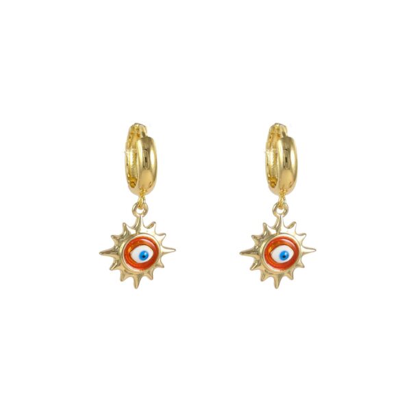 O1CN01LYdfea1wZ4aSVEz7J_2219027866321-0-cib Wholesale Sunflower Devil's Eye Earrings Copper Gold-Plated Niche Creative Earrings