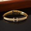 Wholesale Nail copper micro inlaid zircon open bracelet