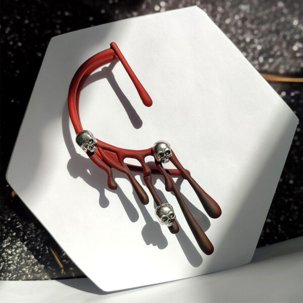 Wholesale Halloween wine red lava auricle earrings