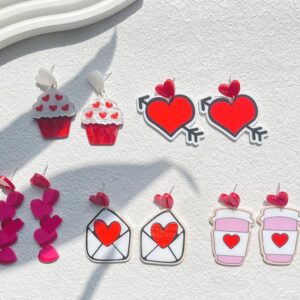 Wholesale Valentine's Day Pink Love Acrylic Earrings