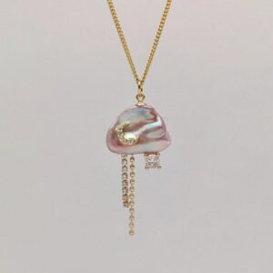 Pink moon necklace