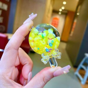 Yellow Glow-in-the-Dark Bubble Bead Cheese Sticks / Without key fob
