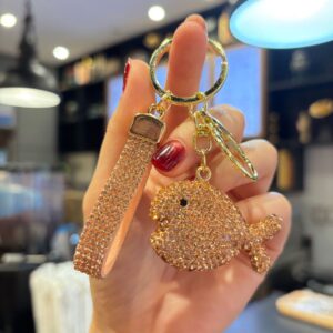 Multi-colored, diamond-encrusted fish (champagne color) / 3*5