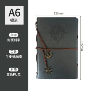 A6 gray silver pirate book