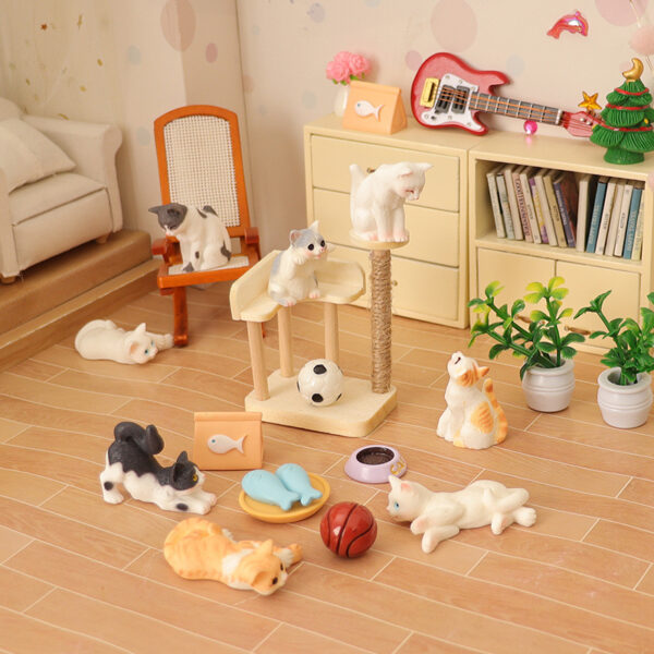Wholesale Miniature cat climbing frame simulation cat toy model Doll Accessories
